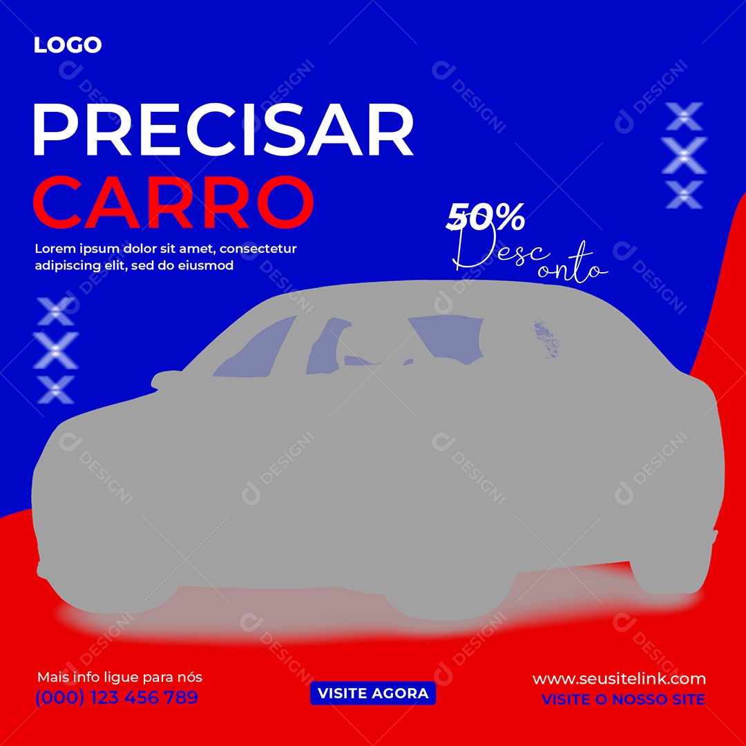 Concessionária Precisando de Carro Social Media PSD Editável