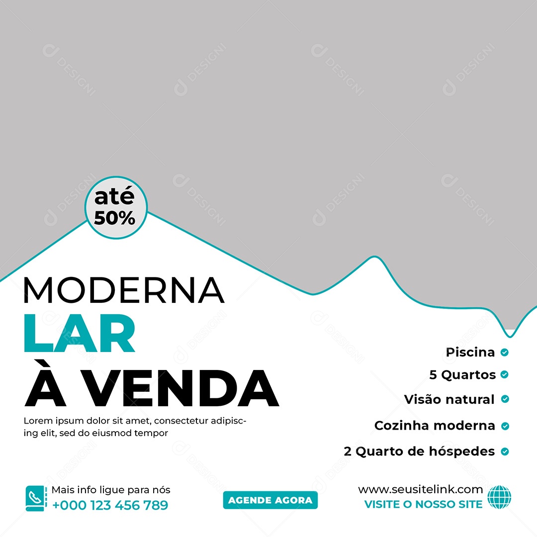 Imobiliária Moderno Lar á Venda Social Media PSD Editável