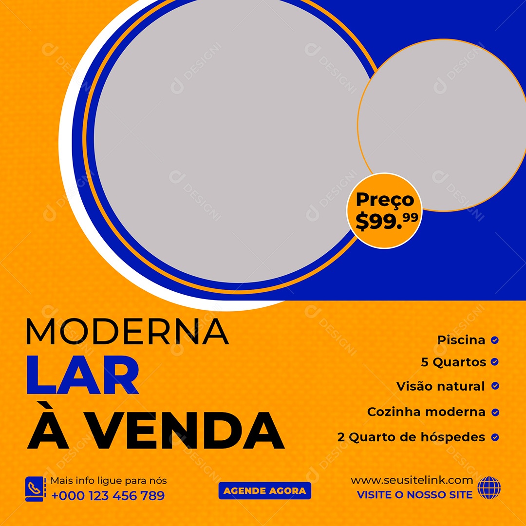 Imobiliária Moderna Lar á Venda Social Media PSD Editável