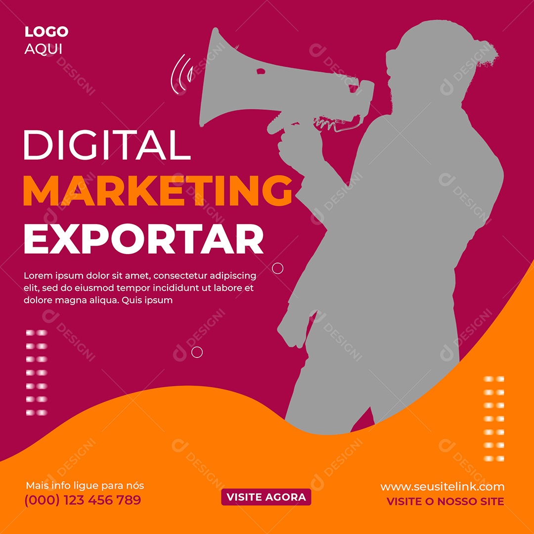 Agência Marketing Exportar Social Media PSD Editável