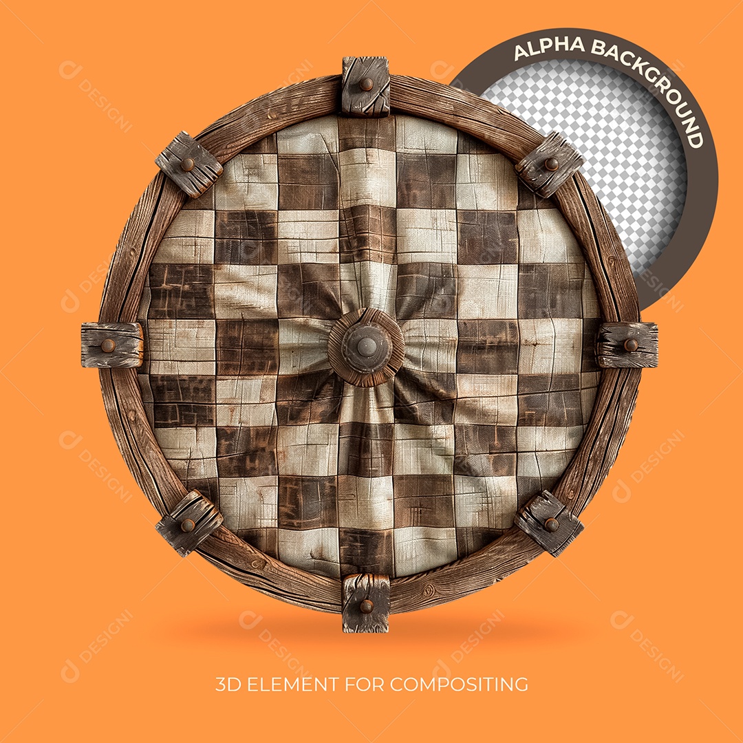 Roda De Madeira Elemento 3D Para Composição PSD