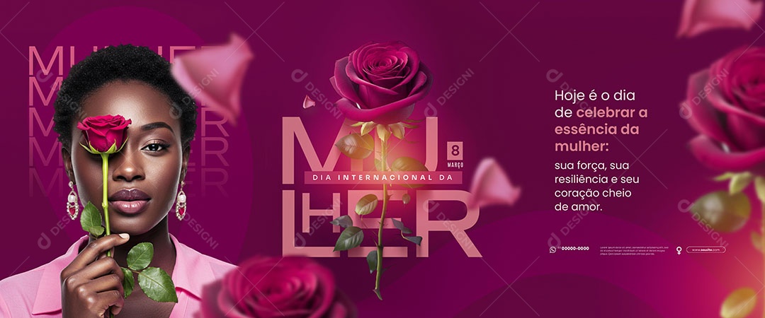 Carrossel Dia Internacional Das Mulheres 08 de Março Social Media PSD Editável