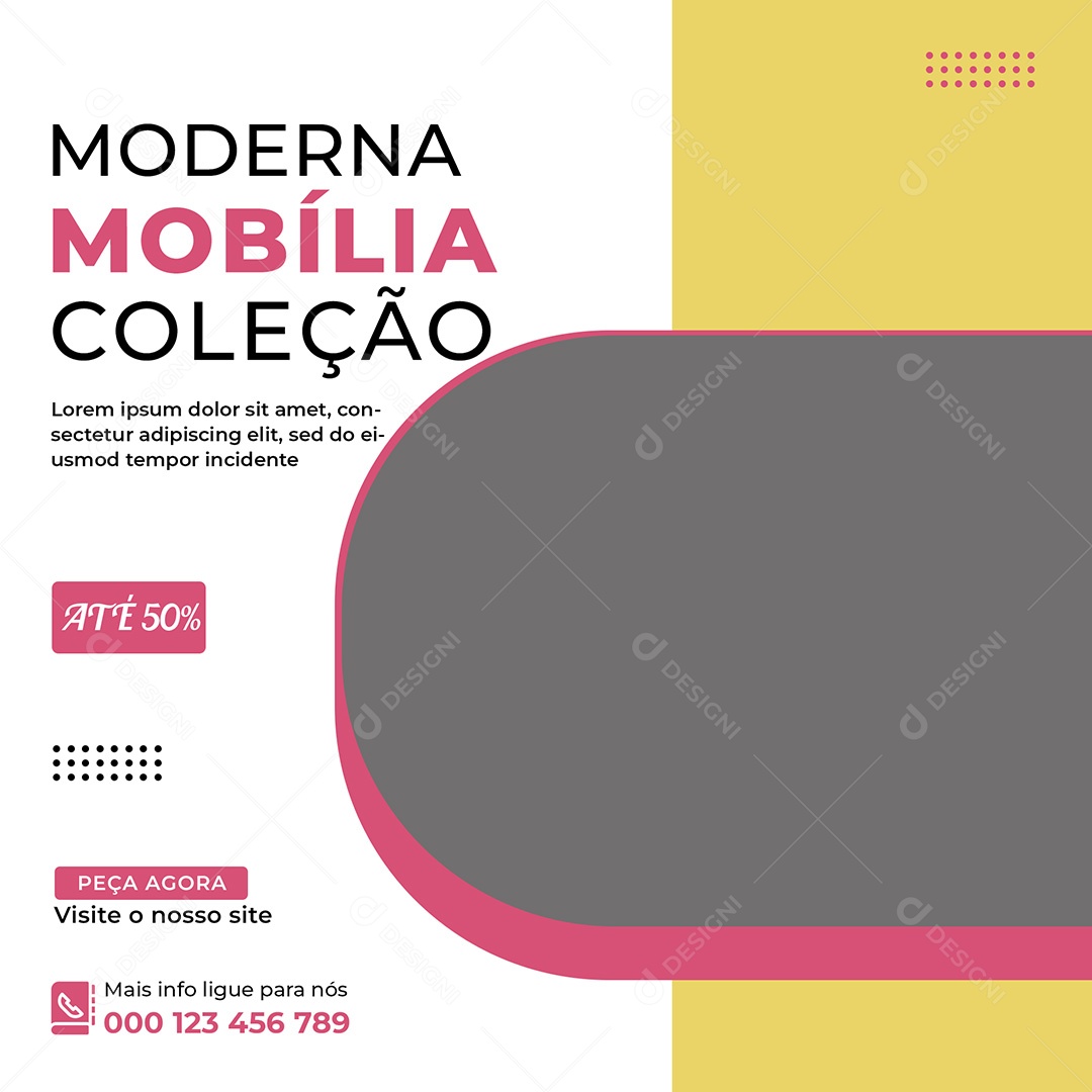 Imobiliária Moderna Mobília á Venda Social Media PSD Editável