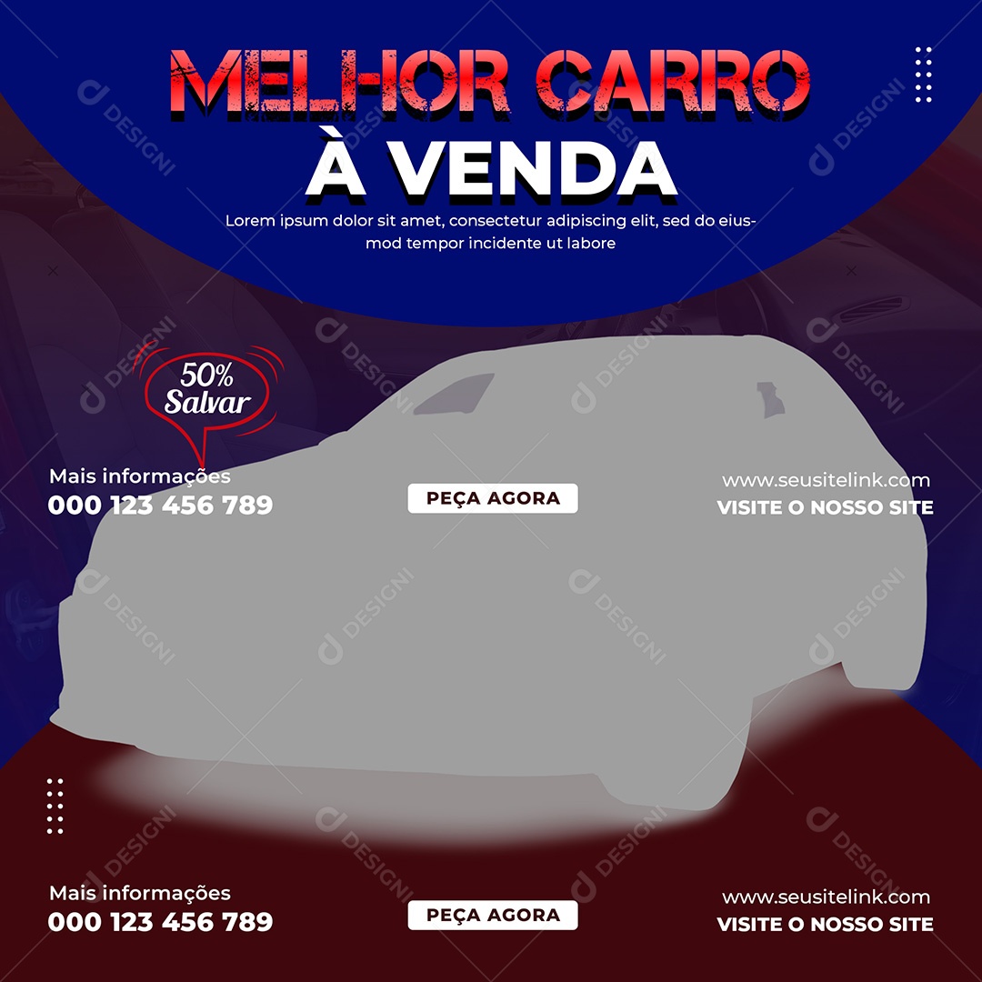 Concessionaria Melhor Carro à Venda Social Media PSD Editavel