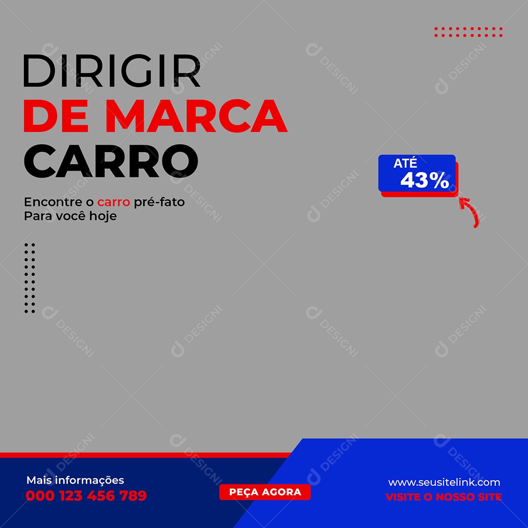 Concessionaria Carro de Marca Social Media PSD Editavel