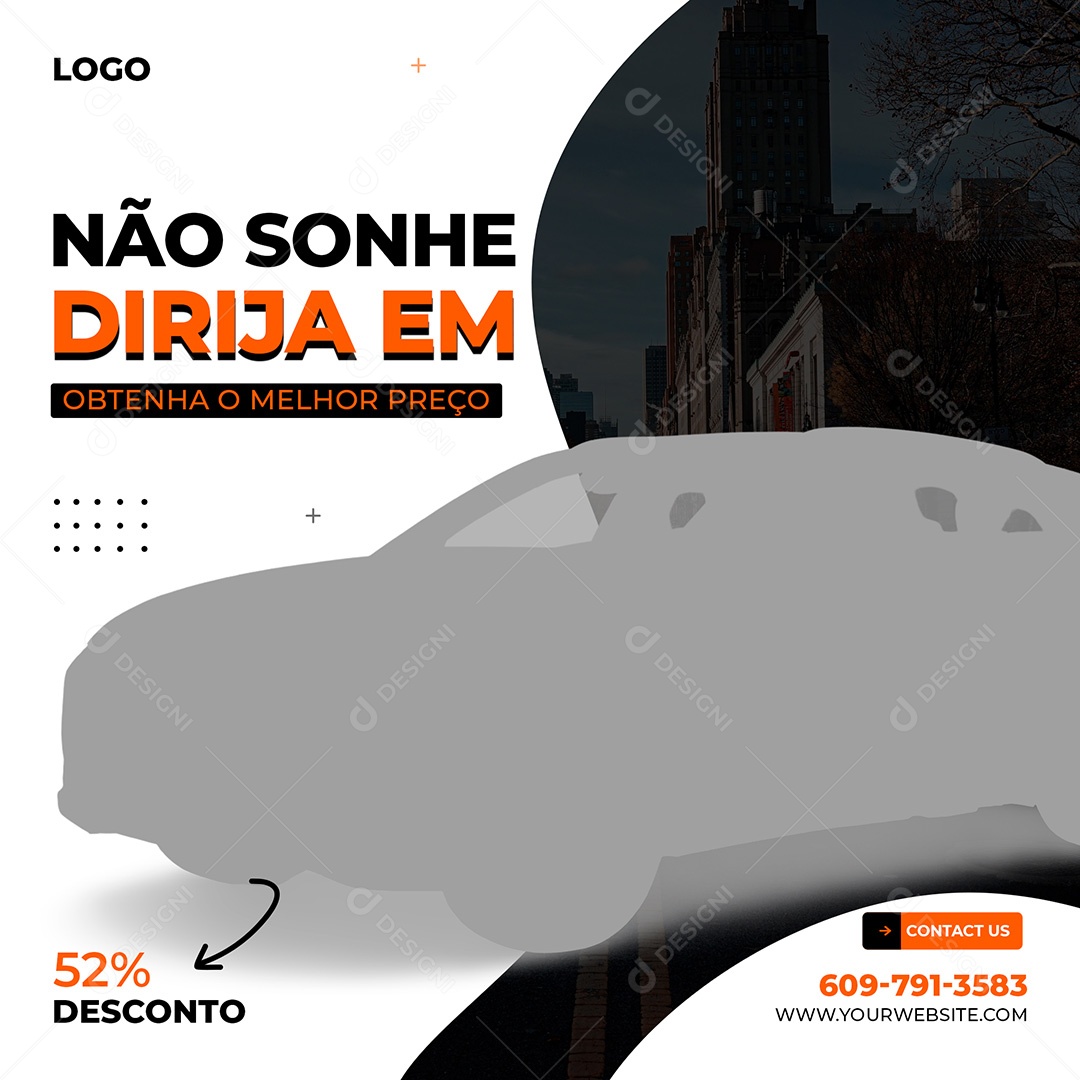 Concessionaria Não Sonhe Dirija Social Media PSD Editavel