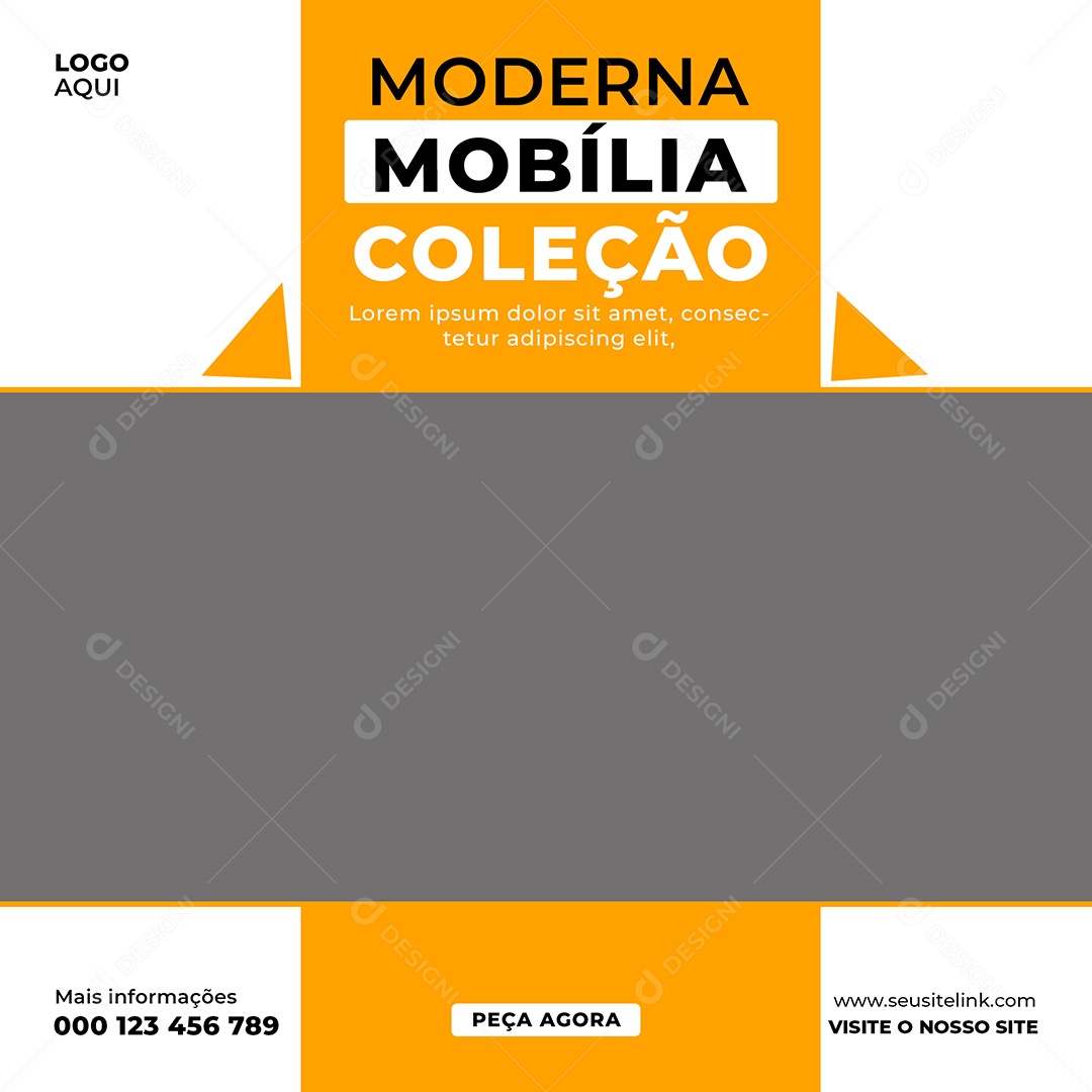 Imobiliária Moderna Mobília Coleção Social Media PSD Editável