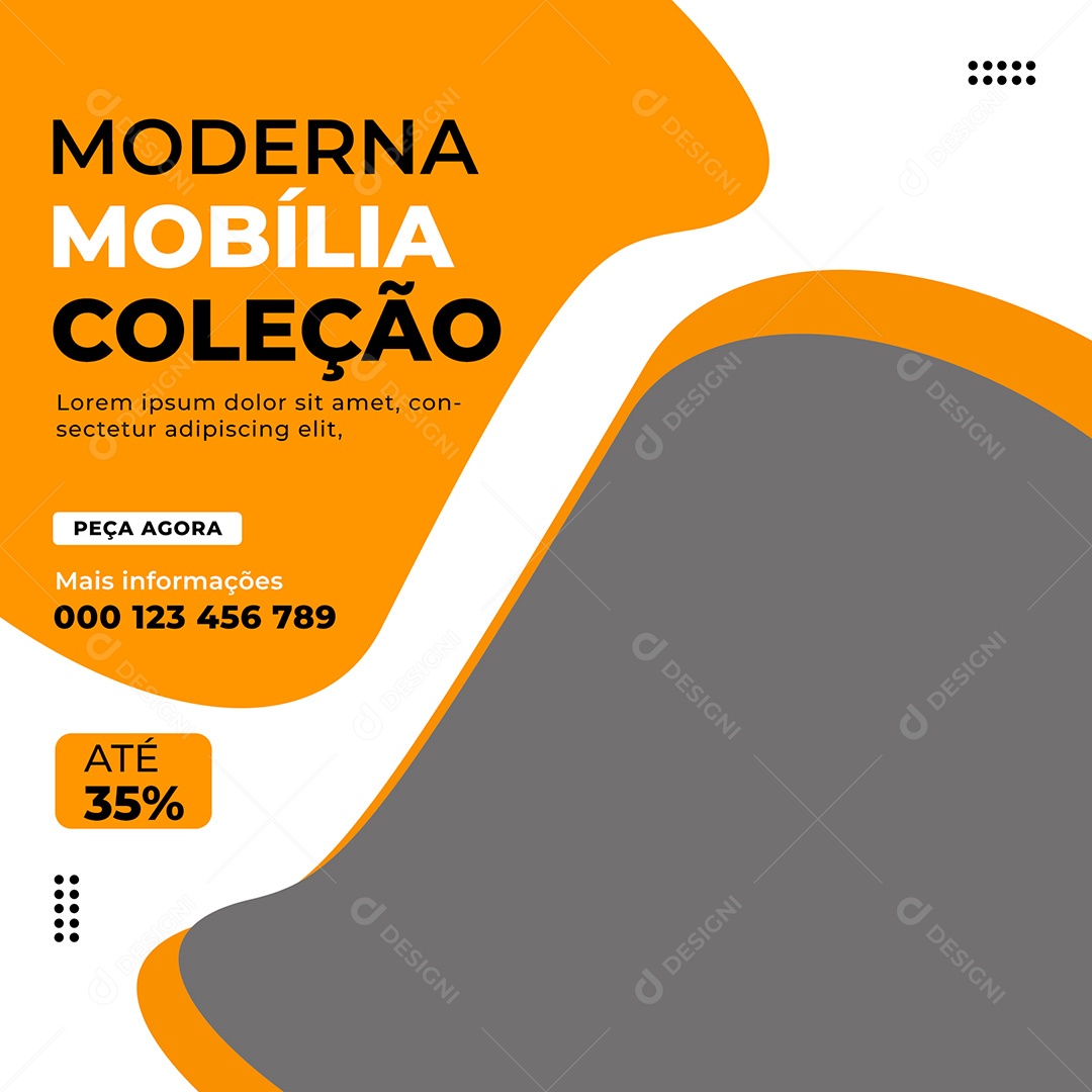 Imobiliária Moderna Mobília Coleção Social Media PSD Editável