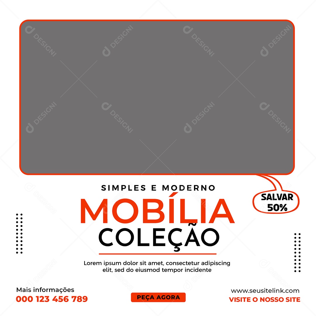 Imobiliária Mobília Coleção Social Media PSD Editável