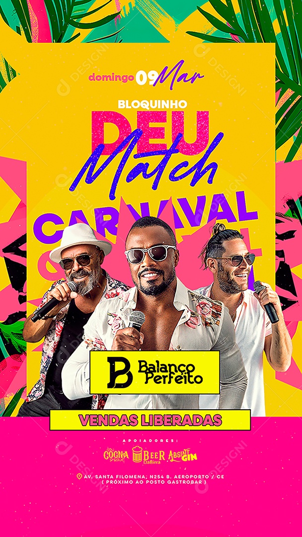 Story Flyer Carnaval Bloquinho Deu Match Social Media PSD Editável