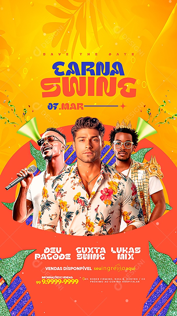Story Flyer Carnaval Carna Swing Social Media PSD Editável