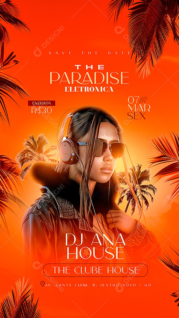 Story Flyer The Paradise Eletrônica Social Media PSD Editável