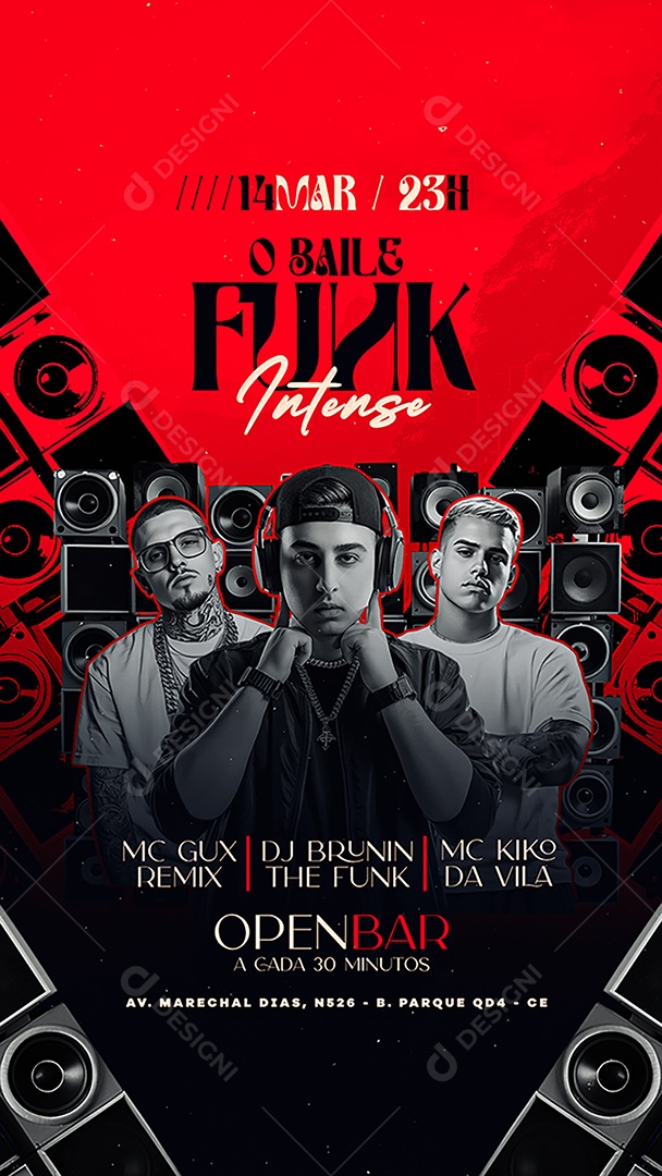 Story Flyer Funk Intense Social Media PSD Editável