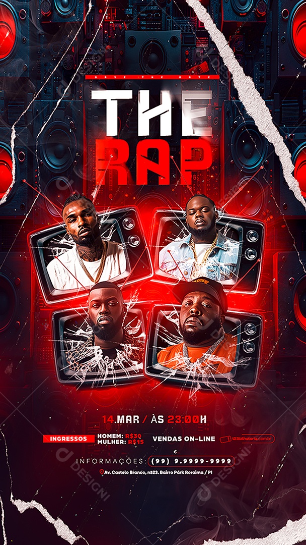 Story Flyer The Rap Social Media PSD Editável