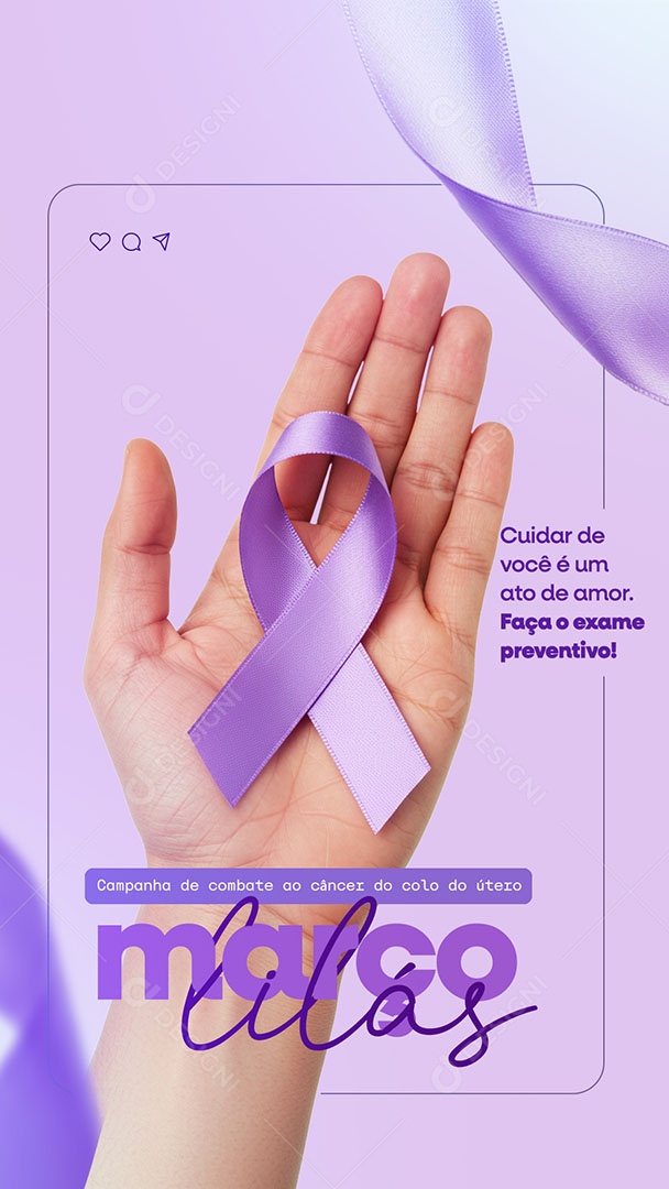 Story Março Lilás Mês de Conscientização Social Media PSD Editável