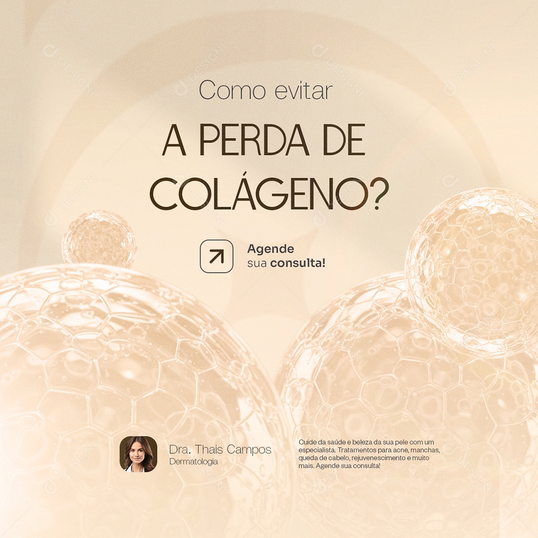 Dermatologista Como Evitar A Perda De Colágeno Social Media PSD Editável