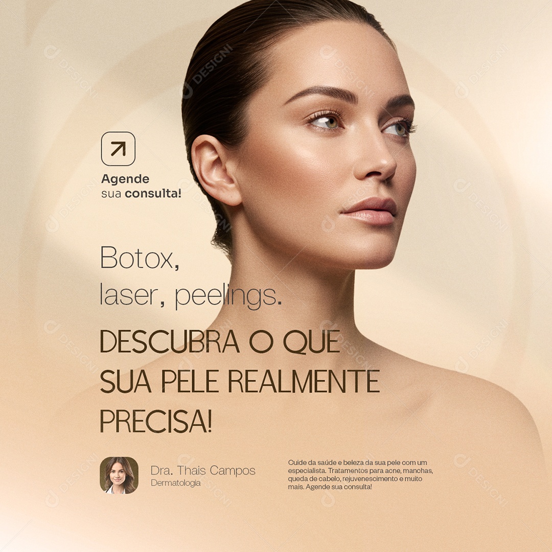 Dermatologista Botox Laser Peelings Social Media PSD Editável