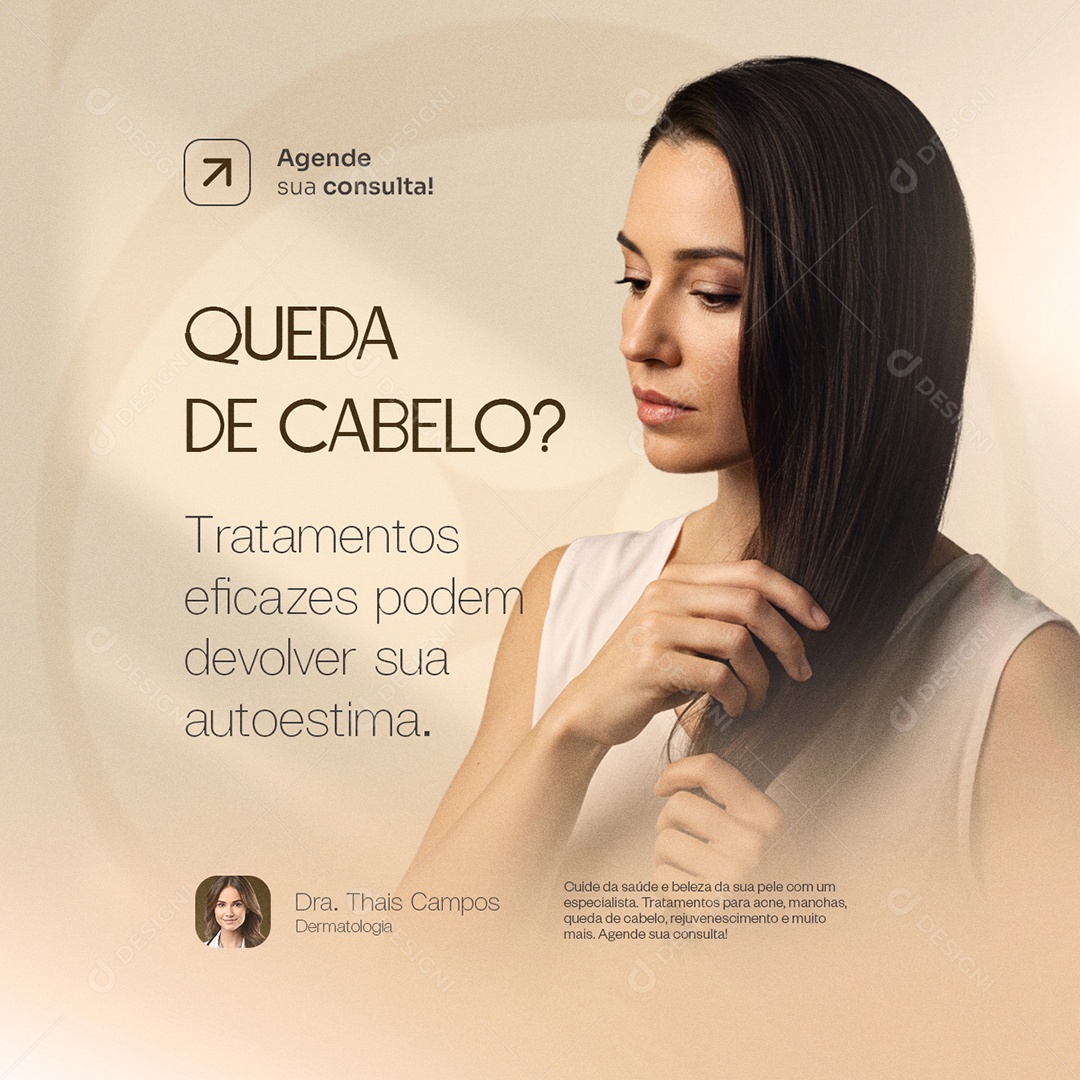 Dermatologista Queda De Cabelo Social Media PSD Editável