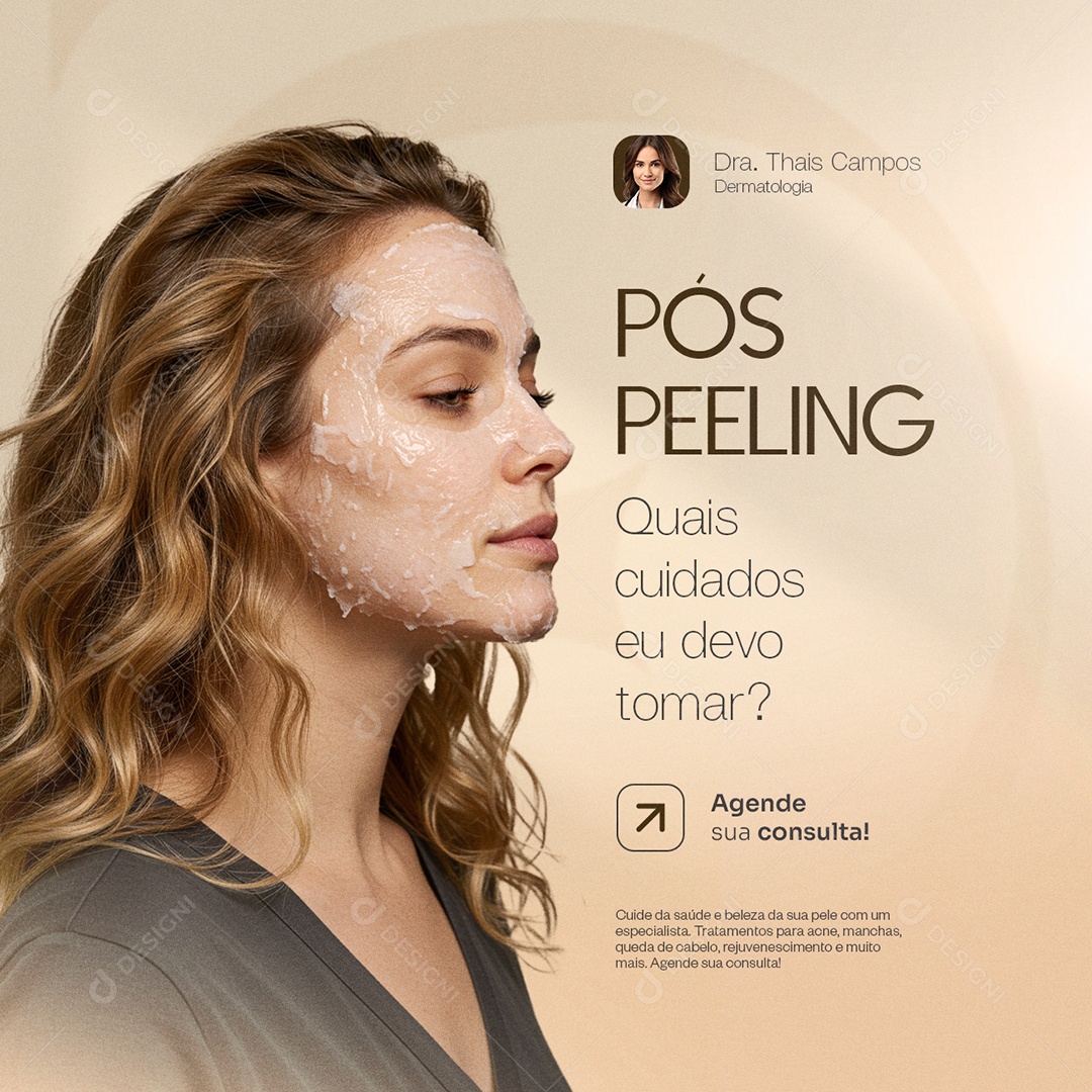 Dermatologista Pós Peeling Social Media PSD Editável