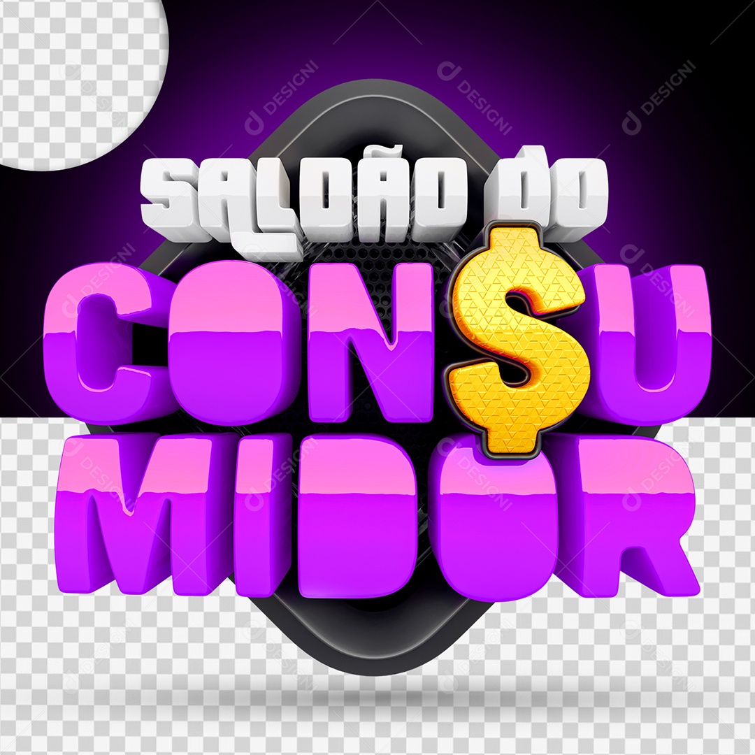 Saldão do Consumidor Selo 3D para Composição PSD