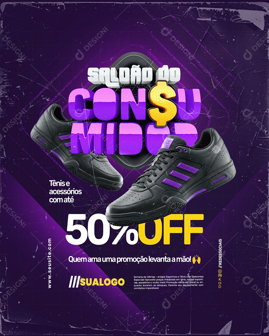 Saldão do Consumidor Artigos Esportivos Tênis e Acessórios Social Media PSD Editável