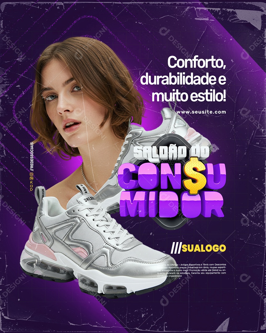 Saldão do Consumidor Artigos Esportivos Tênis Feminino Social Media PSD Editável