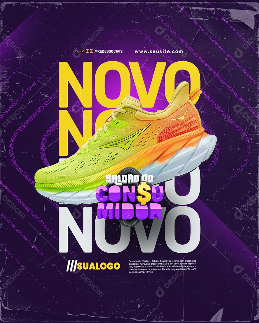 Saldão do Consumidor Artigos Esportivos Novo Tênis Social Media PSD Editável