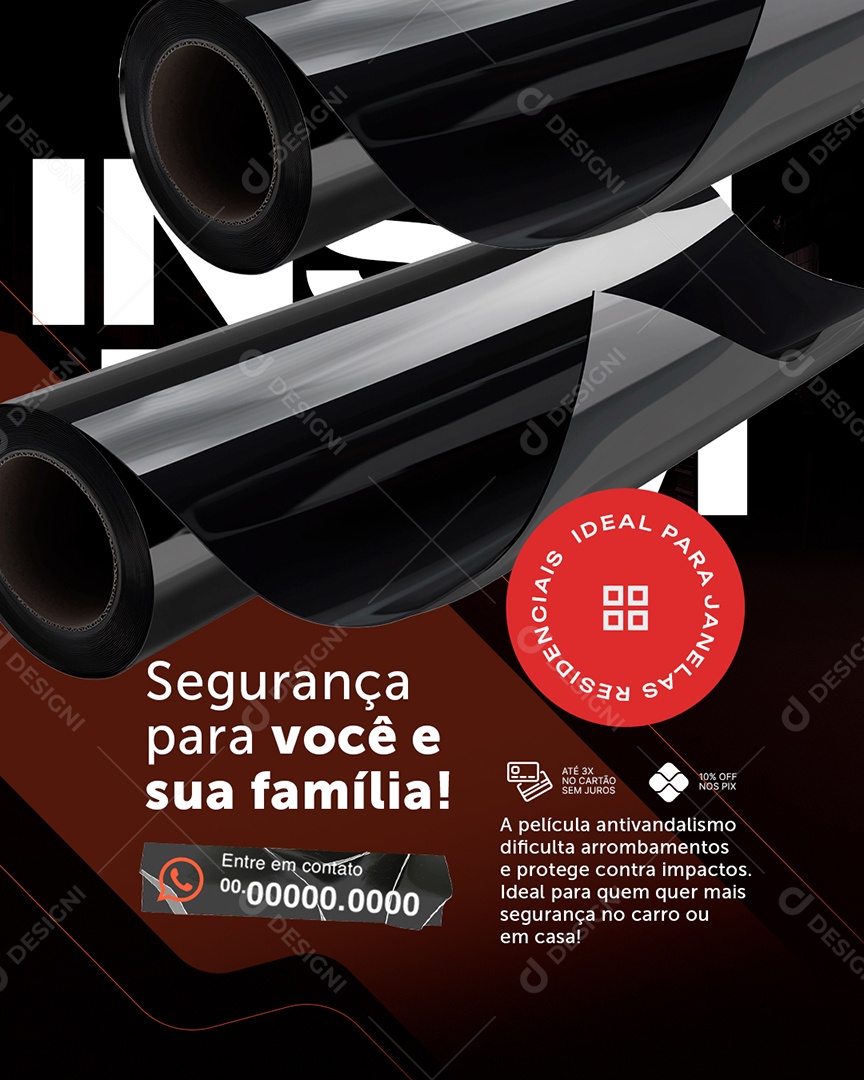 Películas Segurança para Você e Sua Família Social Media PSD Editável