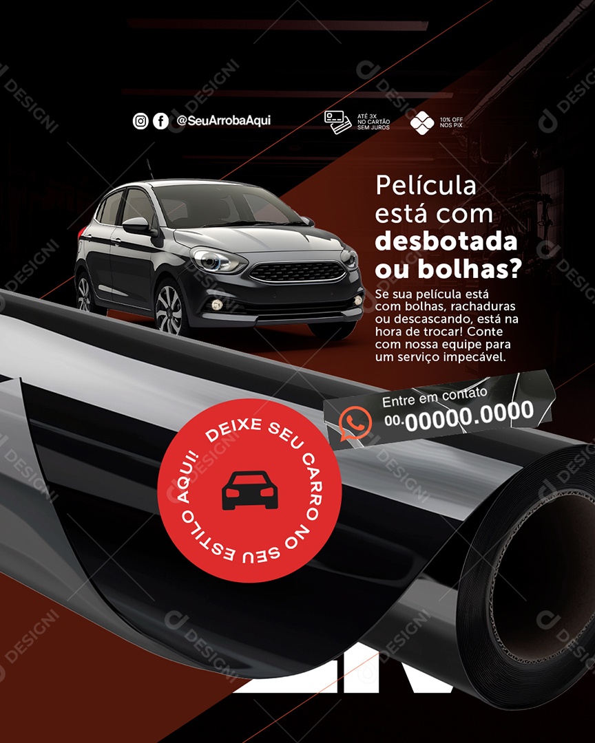 Película Está com Desbotada ou Bolhas Social Media PSD Editável