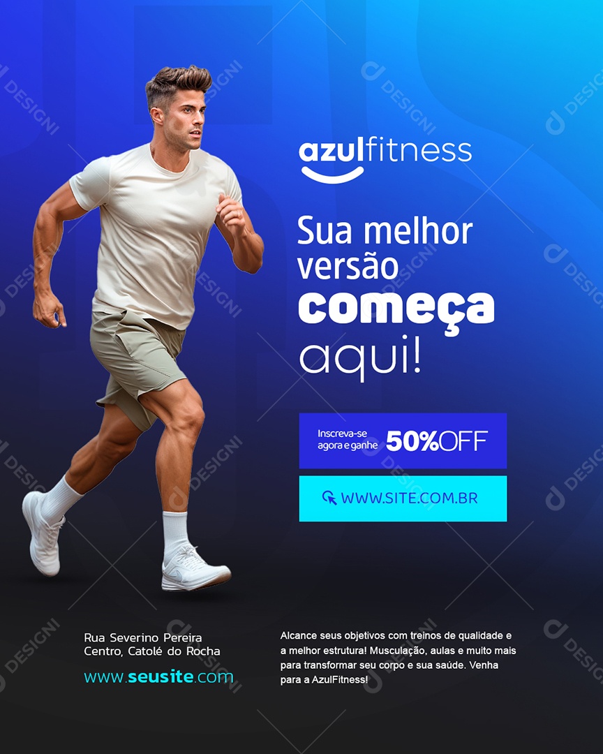 Academia Sua Melhor Versão Começa Aqui Social Media PSD Editável