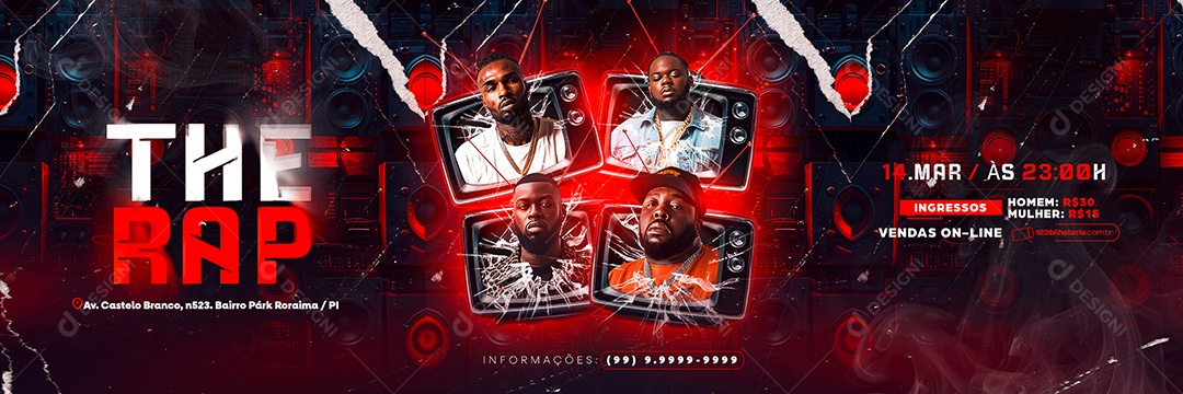 Carrossel Flyer The Rap Social Media PSD Editável