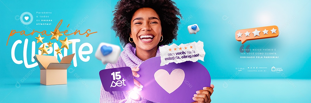 Carrossel Dia do Cliente 15 de Setembro Obrigado Social Media PSD Editável