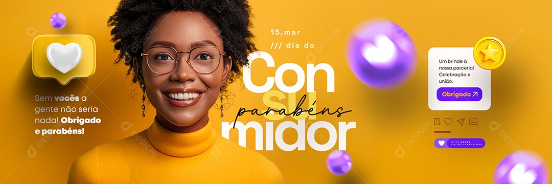 Carrossel Dia do Consumidor 15 de Março Parabéns Social Media PSD Editável