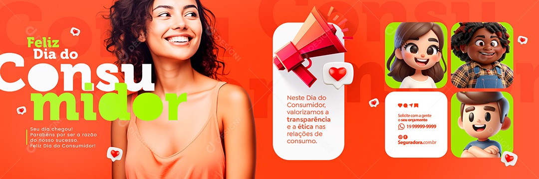 Carrossel Feliz Dia do Consumidor 15 de Março Seu Dia Chegou Social Media PSD Editável