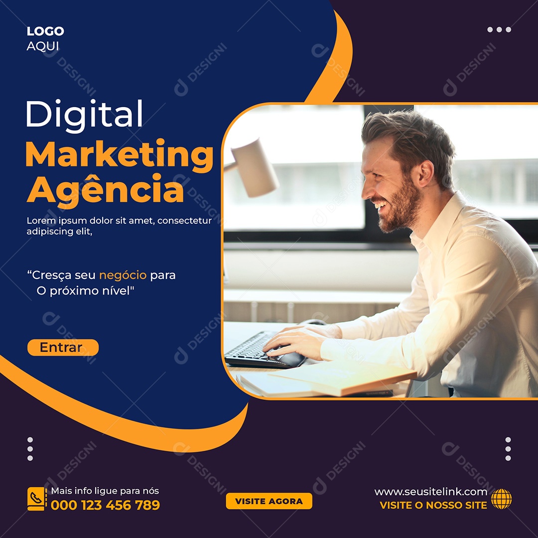 Agência de Marketing Digital Social Media PSD Editável