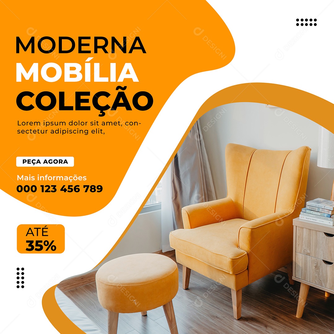 Imobiliária Mobília Moderno Coleção Social Media PSD Editável
