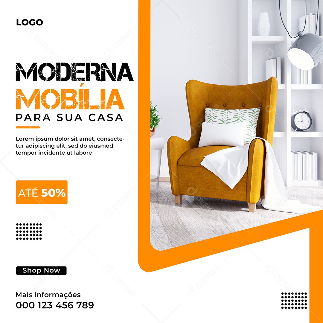 Imobiliária Mobília Moderno Social Media PSD Editável