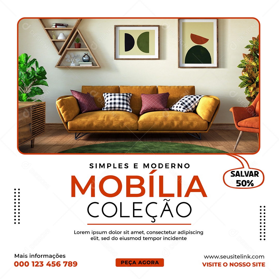 Imobiliária Simples e Moderno Social Media PSD Editável