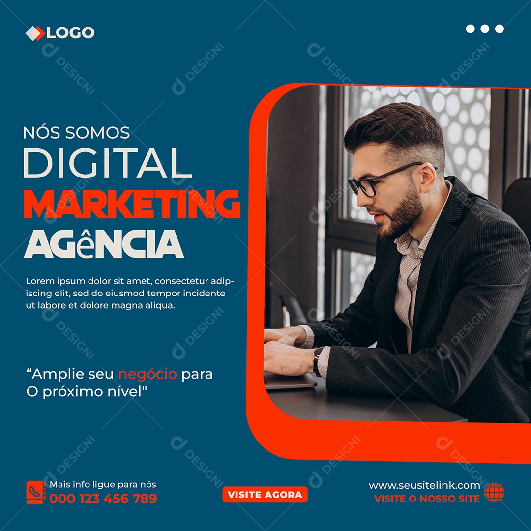 Agência de Marketing Amplie Seu Negócio Social Media PSD Editável