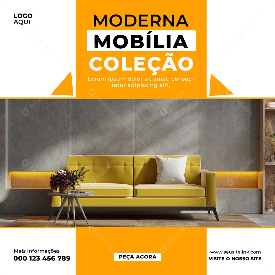 Imobiliária Moderna Mobília Social Media PSD Editável