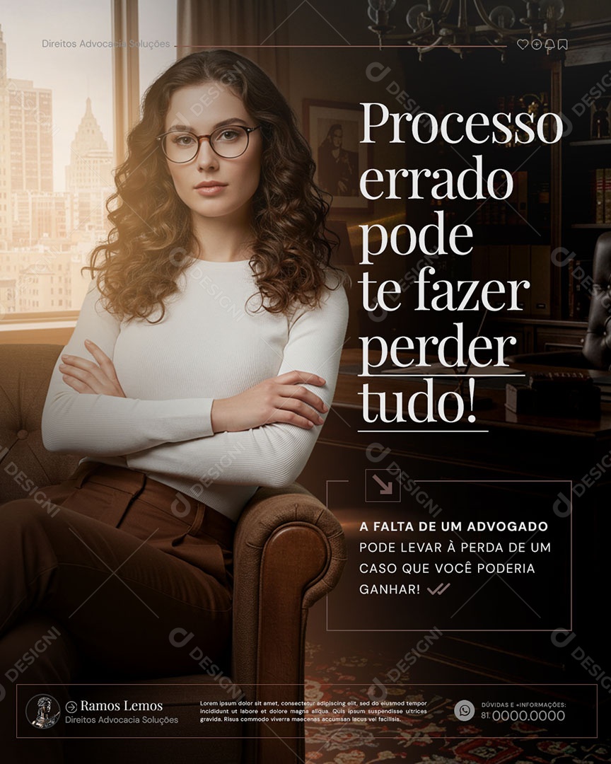 Escritório de Advocacia na Falta de um Advogado Social Media PSD Editável