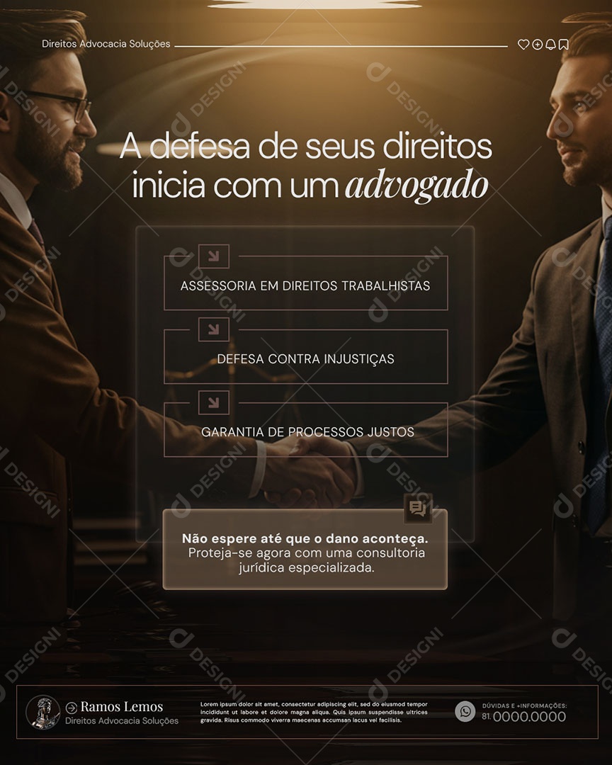 Escritório de Advocacia Serviços Social Media PSD Editável