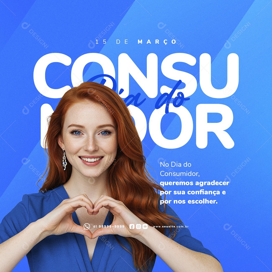 Dia do Consumidor 15 de Março Queremos Agradecer Social Media PSD Editável
