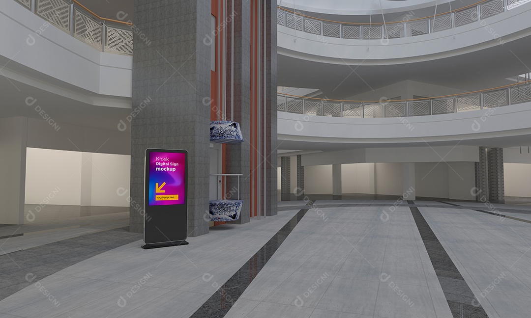 Mockup Placa de Anúncio PSD Editável