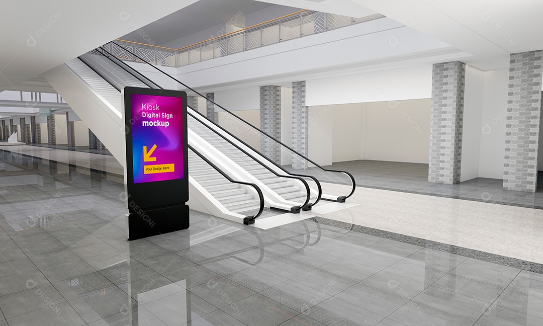 Mockup Placa de Anúncio PSD Editável