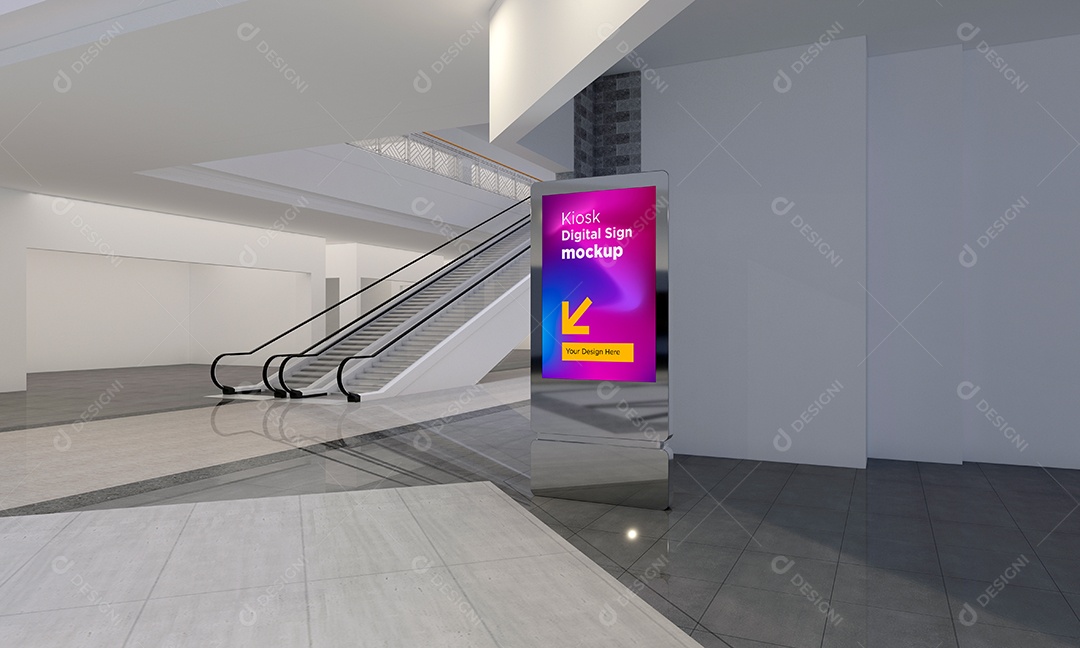 Mockup Placa de Anúncio PSD Editável