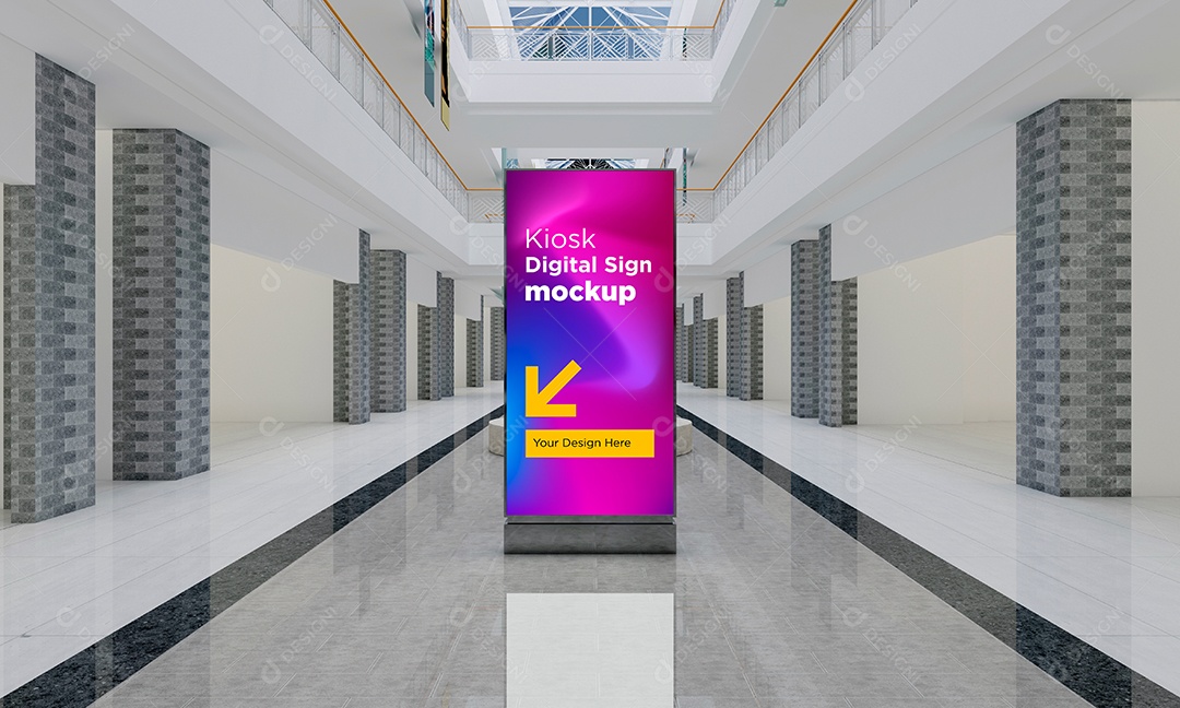 Mockup Placa de Anúncio PSD Editável