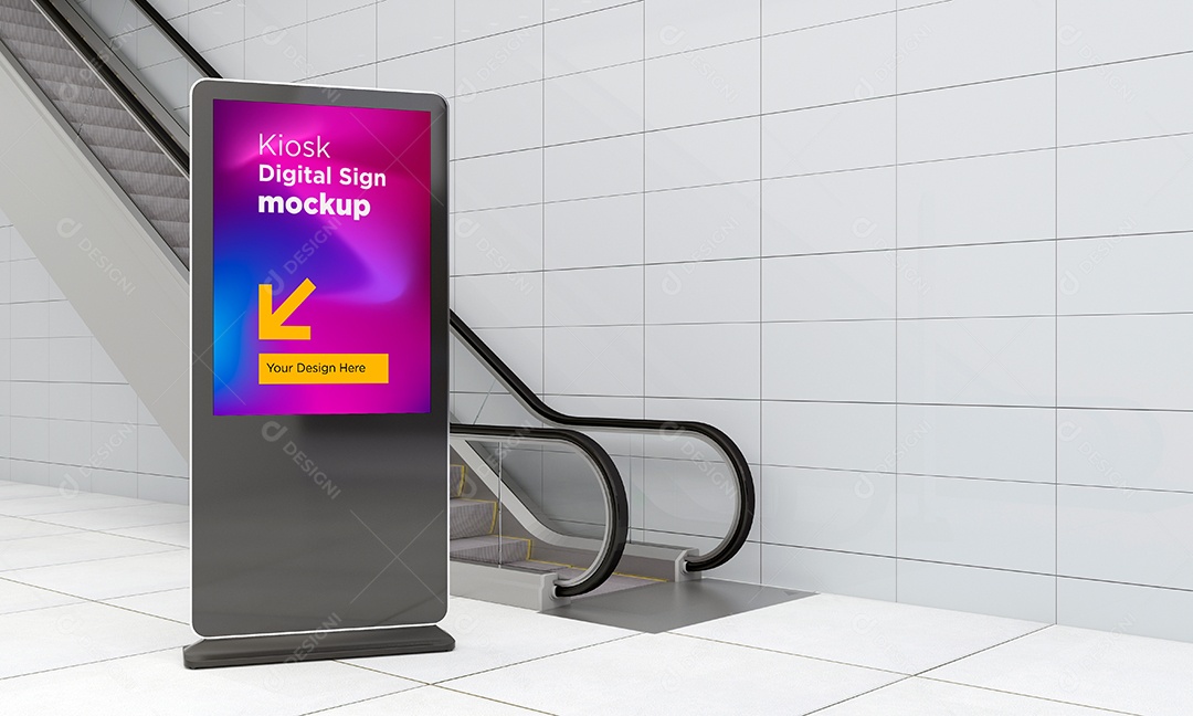 Mockup Placa de Anúncio PSD Editável