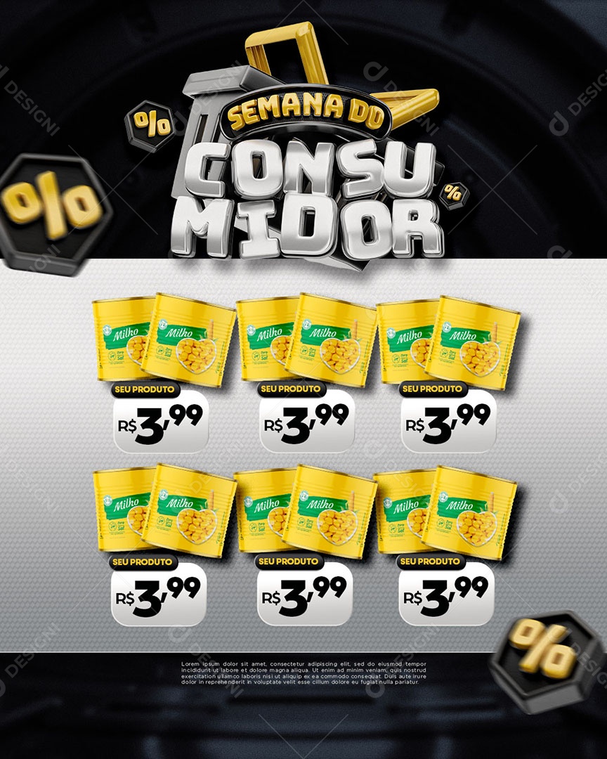 Encarte Semana do Consumidor Social Media PSD Editável