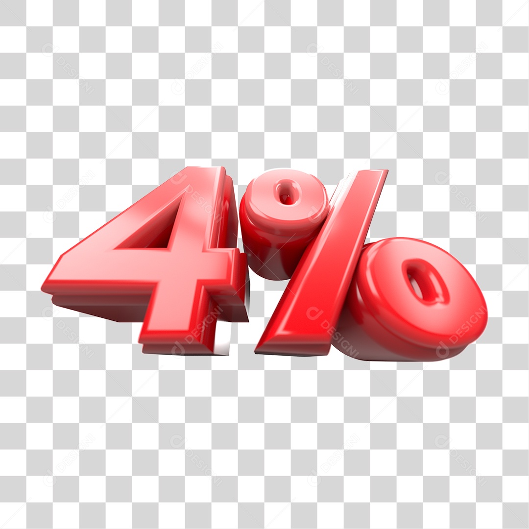 Número de Desconto 4% PNG Transparente